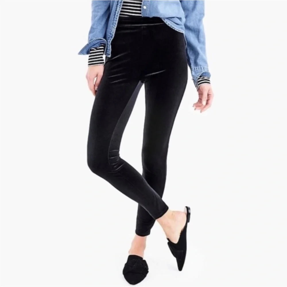J. Crew Velvet Leggings Black
